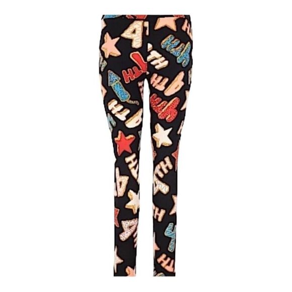 New Womens Lularoe 4th Fourth of July Super Soft Leggings - Sz 00/0 Tween - Picture 2 of 3